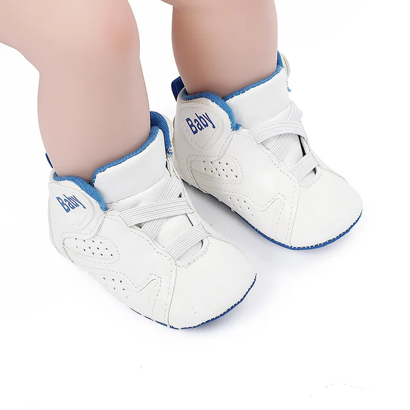 New Baby Shoes Boy Girl Shoes Basketball Sports Shoes High Gang Soft Sole Newborn ToddlerInfant First Walkers Baby Crib Shoes