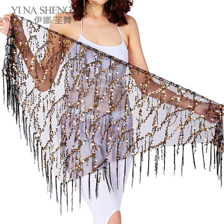 New Belly Dance Costumes Sequins Tassel Indian Belly Dance Hip Scarf for Women Dance Performance Waist Belt 11kinds of Colors