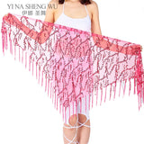 New Belly Dance Costumes Sequins Tassel Indian Belly Dance Hip Scarf for Women Dance Performance Waist Belt 11kinds of Colors