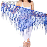 New Belly Dance Costumes Sequins Tassel Indian Belly Dance Hip Scarf for Women Dance Performance Waist Belt 11kinds of Colors