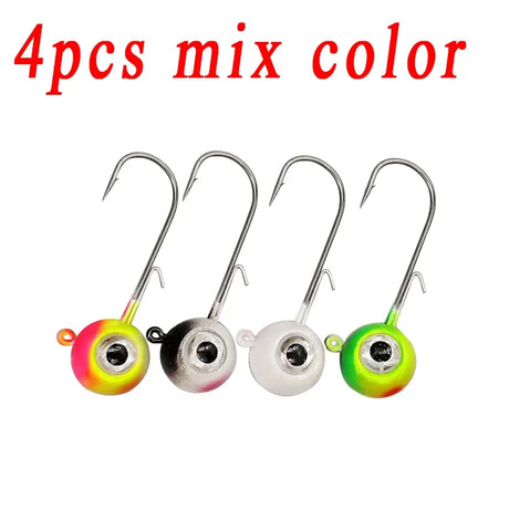 New Big Eyes Jig Head Fishing Hooks with Mustad Hook 1.8g 3.5g 5g 7g 10g Fish Head Fishhook For Soft Worm Fishing Tackle DIY Kit