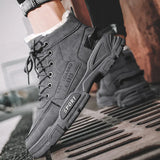 New Boots Men Winter Fashion Plush Shoes Snow Boots Male Casual Outdoor Sneakers Lace Up Warm Shoes Non Slip Ankle Boots Male