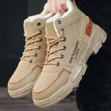 New Boots Men Winter Fashion Plush Shoes Snow Boots Male Casual Outdoor Sneakers Lace Up Warm Shoes Non Slip Ankle Boots Male