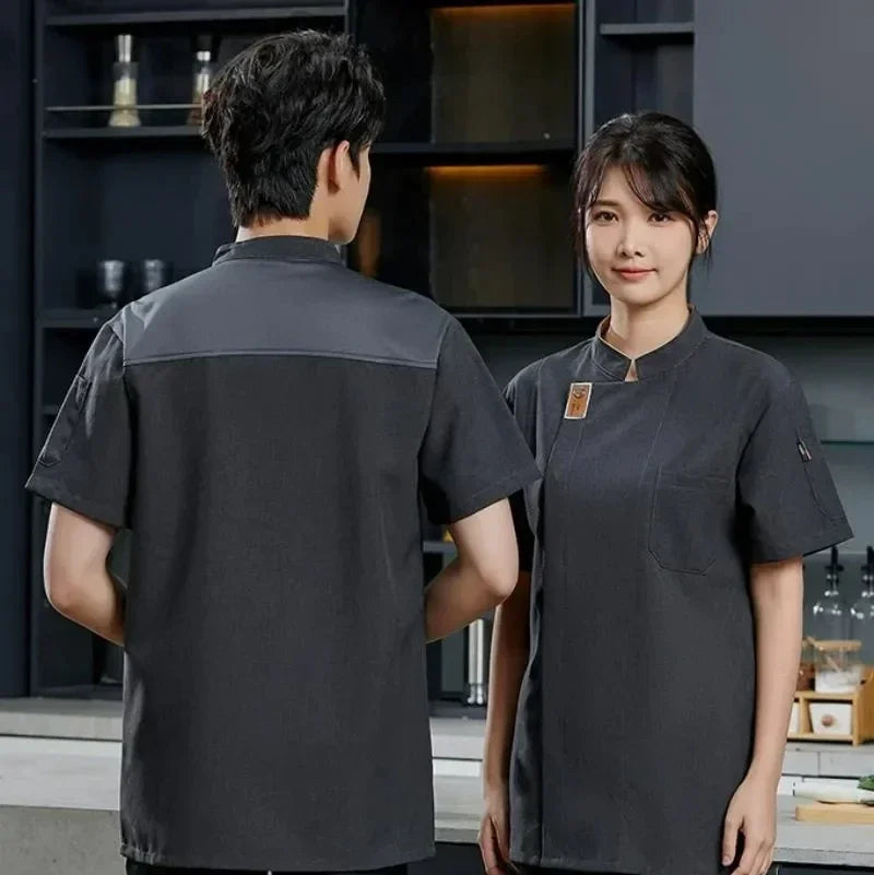 New Chef Jackets for Men Women Short Long Sleeve Cook Shirt Solid Chef Uniform Bakery Restaurant Waitress Waiter Uniform Tops