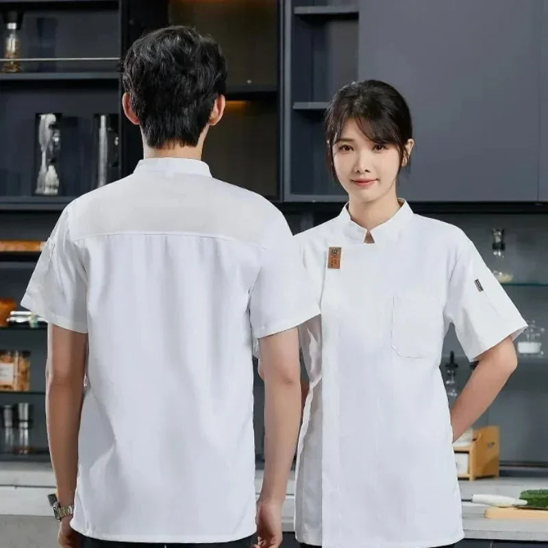 New Chef Jackets for Men Women Short Long Sleeve Cook Shirt Solid Chef Uniform Bakery Restaurant Waitress Waiter Uniform Tops