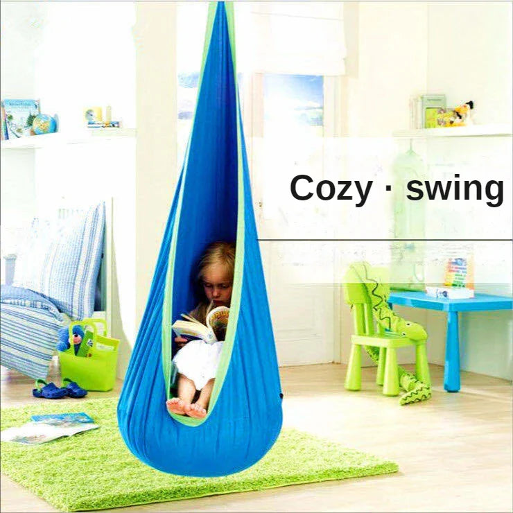 New Children's Hanging Chair Portable Parachute Cloth Swing Bed Indoor Courtyard Model with Inflatable Cushion Hanging Chair