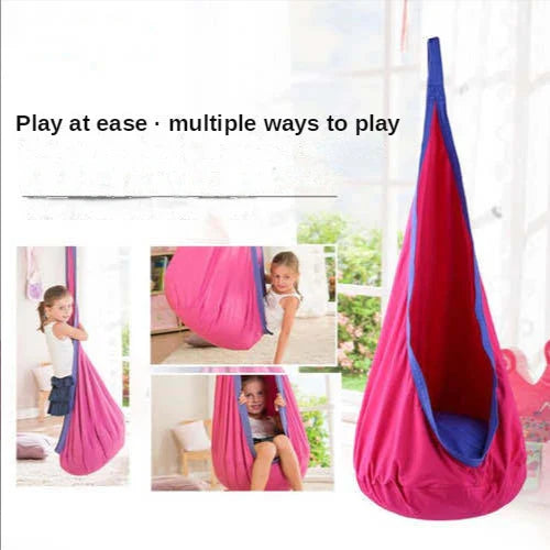 New Children's Hanging Chair Portable Parachute Cloth Swing Bed Indoor Courtyard Model with Inflatable Cushion Hanging Chair