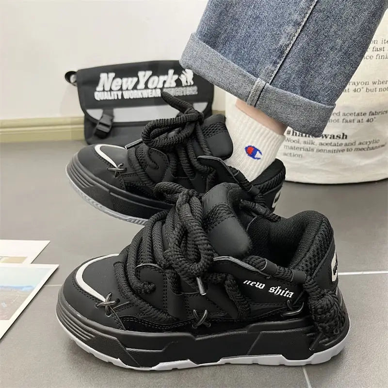 New Design Women Men Bread Shoes Wide Sole Couples Unisex Chunky Sneakers Hip Hop Sports Shoes 41 42