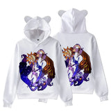 New FNAF Sundrop&Moondrop Pullover Kids Hoodie Sweatshirts Cat Ears Cartoon Sweatshirt Teens Boys Girls Cosplay Costume Hoodies