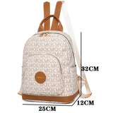 New Famous Women's Retro Print Design Backpack Large Capacity Anti Theft Anti Splash Backpack Premium High Quality PU School Bag