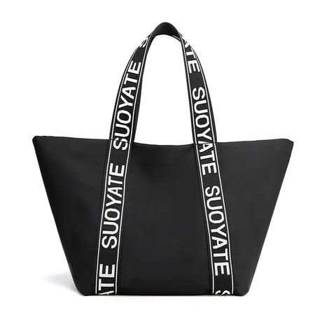 New Fashion Women's Large Shopping Bag Black Letters Handbag Women's Travel Bag