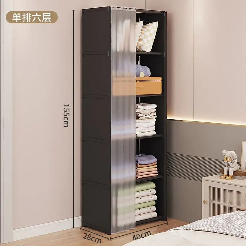 New Foldable Multi-layer Wardrobe Household Dustproof Wardrobe Simple Assembly DIY Storage Wardrobe Bedroom Open Storage Cabinet