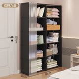 New Foldable Multi-layer Wardrobe Household Dustproof Wardrobe Simple Assembly DIY Storage Wardrobe Bedroom Open Storage Cabinet