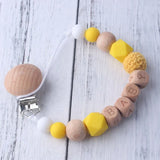 New Handmade Beech Pacifier Clips Holder Chain Silicone Beads Pacifier Chains Baby Teether Teething Chain Gift