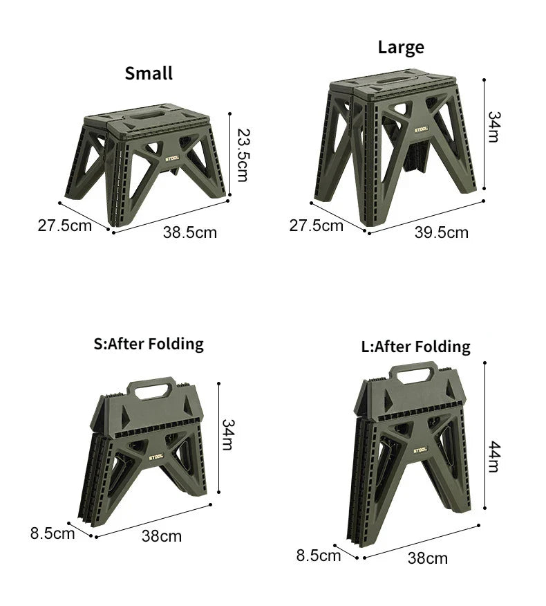 New Japanese-style Portable Outdoor Folding Stool Camping Fishing Chair High Load-bearing Reinforced PP Plastic Triangle Stool