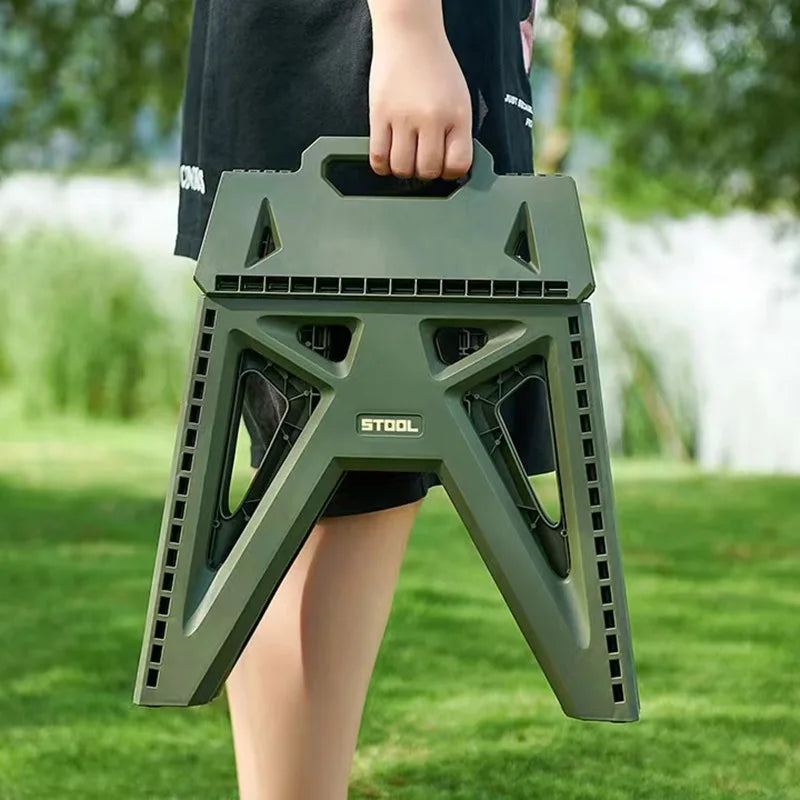 New Japanese-style Portable Outdoor Folding Stool Camping Fishing Chair High Load-bearing Reinforced PP Plastic Triangle Stool