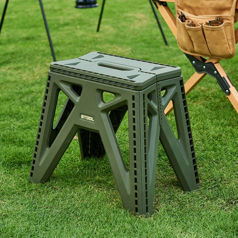 New Japanese-style Portable Outdoor Folding Stool Camping Fishing Chair High Load-bearing Reinforced PP Plastic Triangle Stool