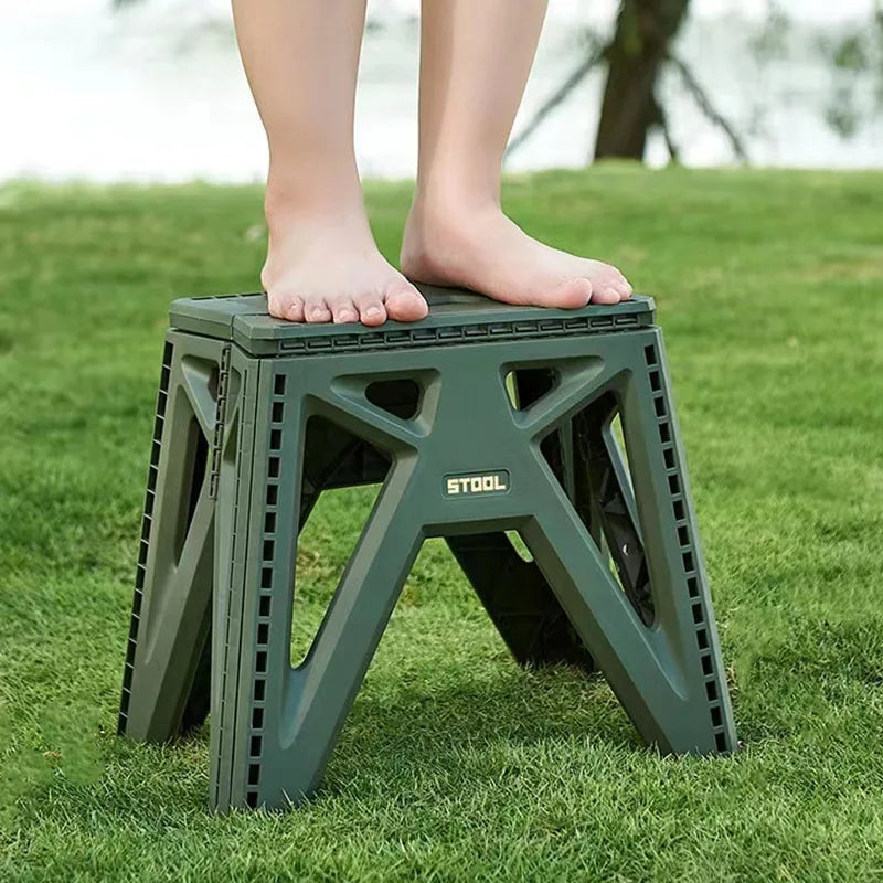 New Japanese-style Portable Outdoor Folding Stool Camping Fishing Chair High Load-bearing Reinforced PP Plastic Triangle Stool