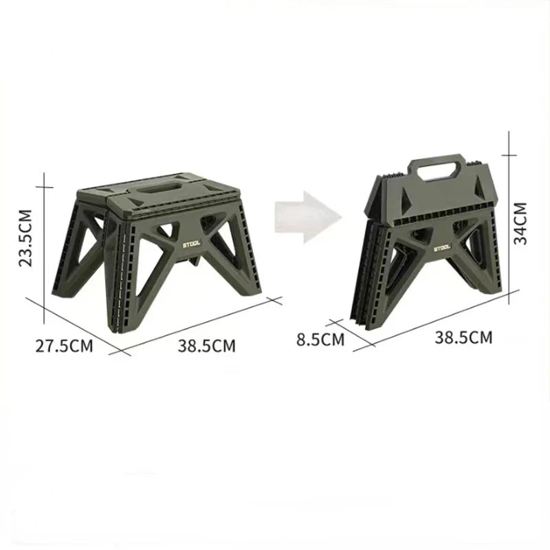 New Japanese-style Portable Outdoor Folding Stool Camping Fishing Chair High Load-bearing Reinforced PP Plastic Triangle Stool