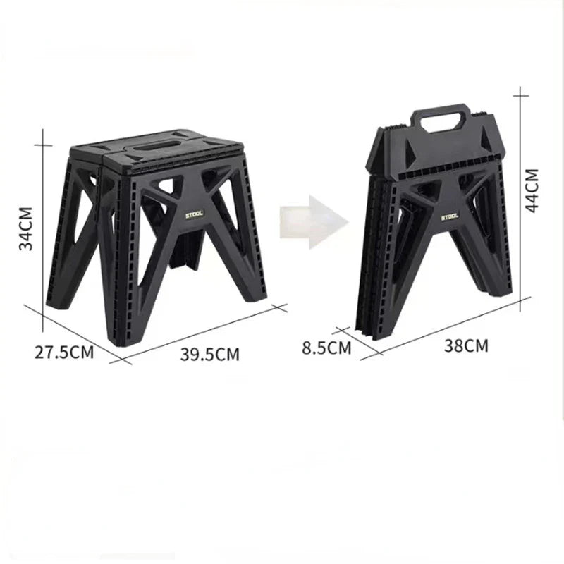 New Japanese-style Portable Outdoor Folding Stool Camping Fishing Chair High Load-bearing Reinforced PP Plastic Triangle Stool