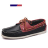 New Leather Men Casual Shoes Fashion Docksides Boat Shoes England Men's Flats Lace Up Men Loafers Breathable Handmade Moccasins