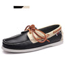 New Leather Men Casual Shoes Fashion Docksides Boat Shoes England Men's Flats Lace Up Men Loafers Breathable Handmade Moccasins