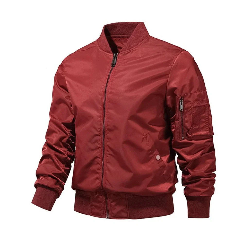 New Military Jackets Men Solid Color Bomber Jacket Spring Autumn New in Outerwear Aviator Baseball Jackets Outdoor Clothing Male