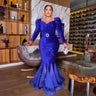 New Product luxury evening dresses Sequin mesh african party dresses woman elegant fishtail african woman dressdress