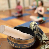 New Shining Gold Bowl Singing Bowl for Mindfulness Meditation Yoga Chanting with Good Resonation and Vibration