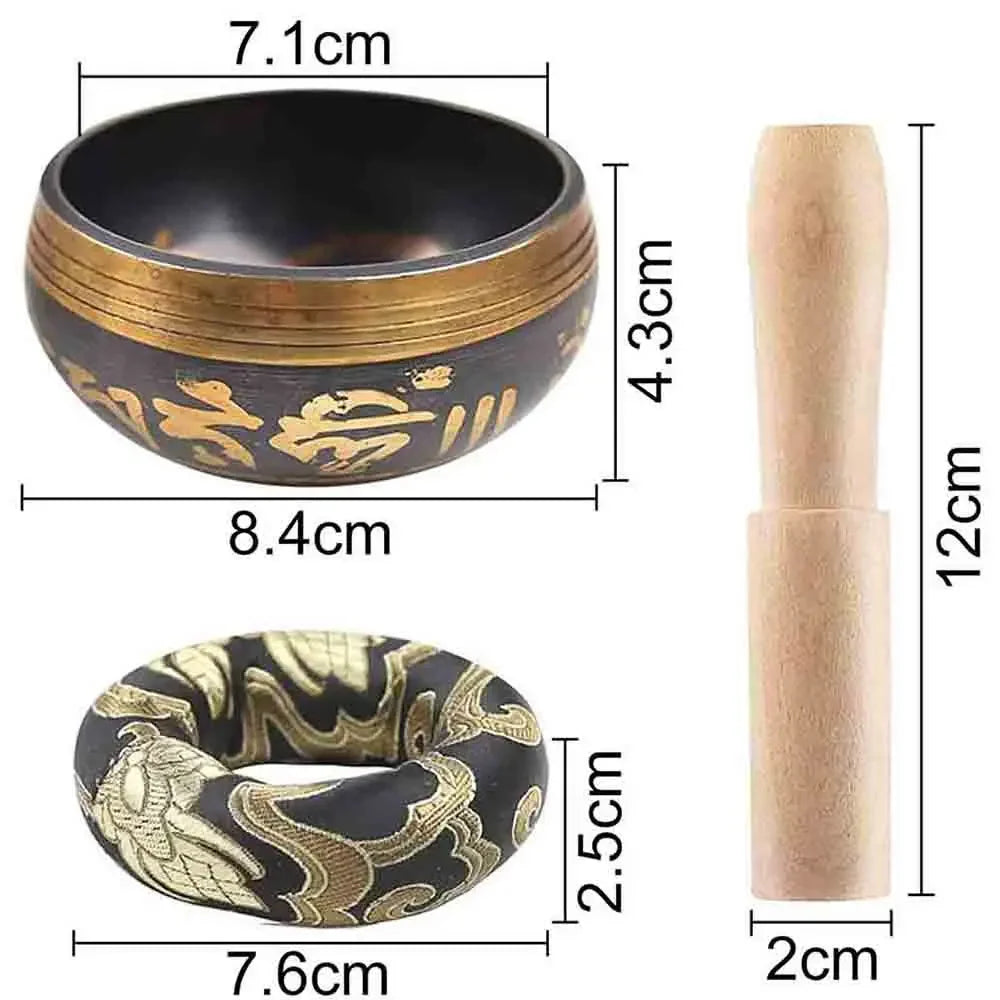 New Shining Gold Bowl Singing Bowl for Mindfulness Meditation Yoga Chanting with Good Resonation and Vibration