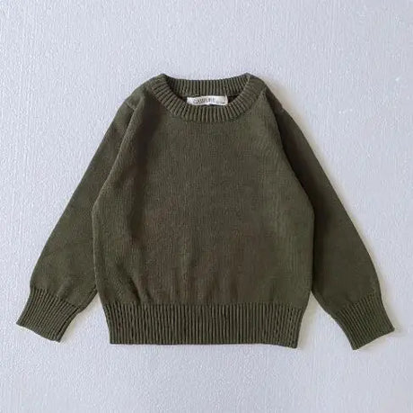 New Spring Kids Pullovers Tops Baby Boys Girls Pure Color Sweaters Autumn Kids Sweaters Knitted Bottoming Boys Sweaters