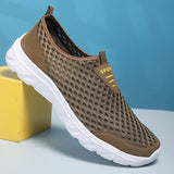 New Summer Sneakers Shoes for Men Breathable Mesh Lightweight Walking Casual Shoes Slip-On Driving Men Loafers Zapatos Casuales