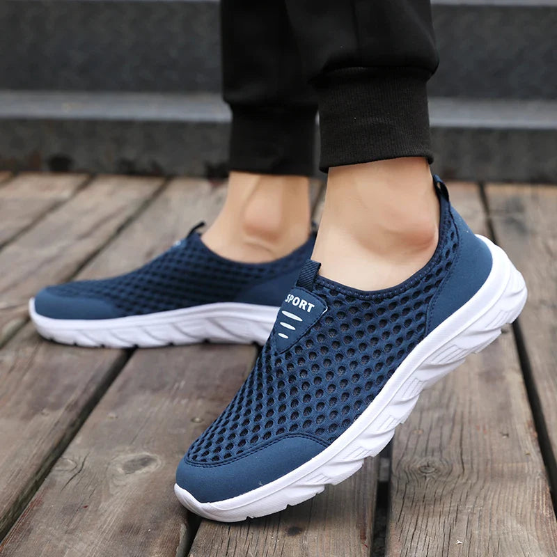 New Summer Sneakers Shoes for Men Breathable Mesh Lightweight Walking Casual Shoes Slip-On Driving Men Loafers Zapatos Casuales