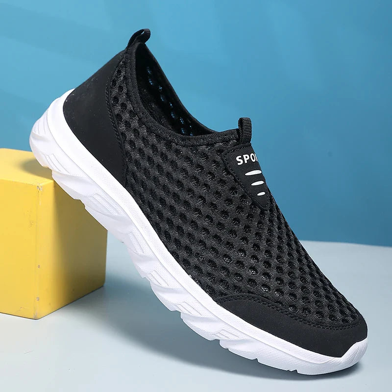 New Summer Sneakers Shoes for Men Breathable Mesh Lightweight Walking Casual Shoes Slip-On Driving Men Loafers Zapatos Casuales