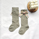 New Toddler Girls Knee High Socks Flower Bows Cute Baby Long Tube Socken Breathable Soft Children Leg Warmer Kids Casual Sock