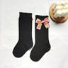 New Toddler Girls Knee High Socks Flower Bows Cute Baby Long Tube Socken Breathable Soft Children Leg Warmer Kids Casual Sock