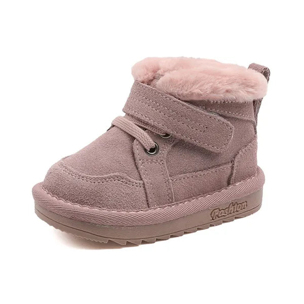 New Winter Baby Snow Boots Unisex Leather Cute Boys Girls Shoes Warm Cotton Kids Sneakers Soft Bottom Toddler Baby Shoes