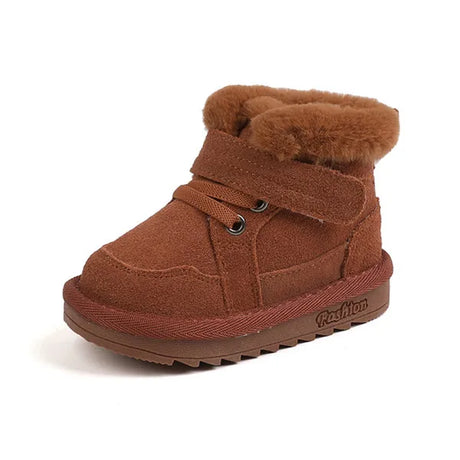 New Winter Baby Snow Boots Unisex Leather Cute Boys Girls Shoes Warm Cotton Kids Sneakers Soft Bottom Toddler Baby Shoes