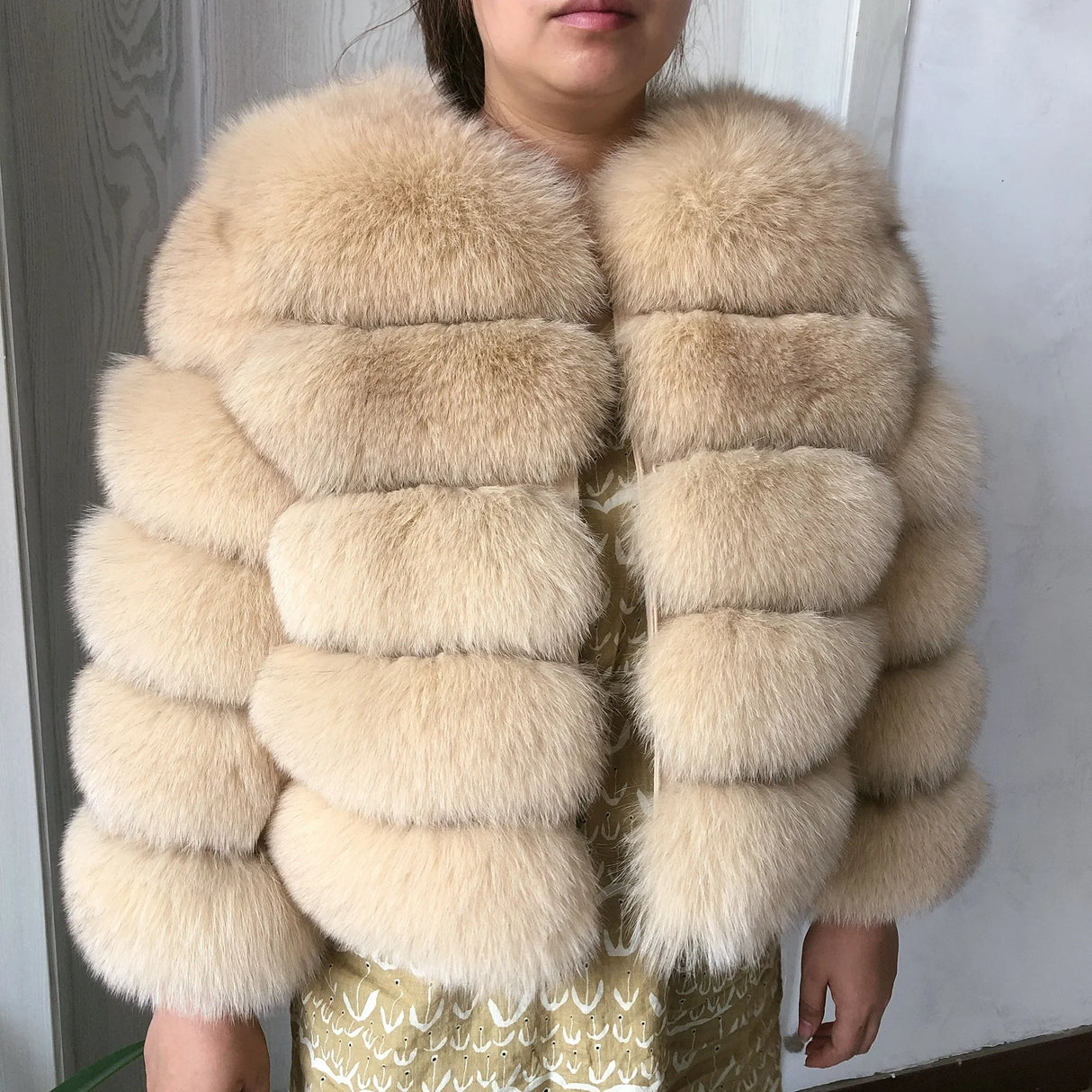 New real fox fur coat women's winter warm natural fur jacket Short raccoon fur coat 100% real fur coat high quality hot sale