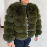 New real fox fur coat women's winter warm natural fur jacket Short raccoon fur coat 100% real fur coat high quality hot sale