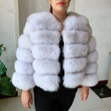 New real fox fur coat women's winter warm natural fur jacket Short raccoon fur coat 100% real fur coat high quality hot sale