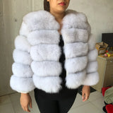 New real fox fur coat women's winter warm natural fur jacket Short raccoon fur coat 100% real fur coat high quality hot sale