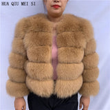 New real fox fur coat women's winter warm natural fur jacket Short raccoon fur coat 100% real fur coat high quality hot sale