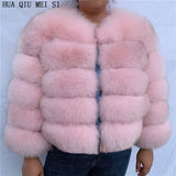 New real fox fur coat women's winter warm natural fur jacket Short raccoon fur coat 100% real fur coat high quality hot sale