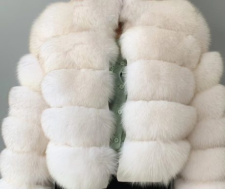 New real fox fur coat women's winter warm natural fur jacket Short raccoon fur coat 100% real fur coat high quality hot sale