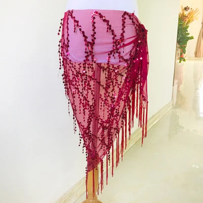 New style Belly dance costumes sequins tassel indian belly dance hip scarf for women belly dancing belt 11kinds of colors