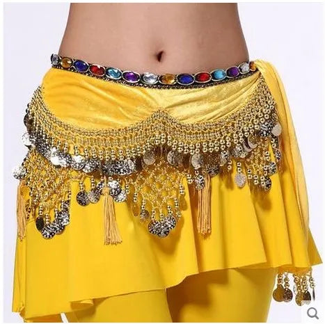 New style Belly dance costumes velvet lantern gold coins  belly dance hip scarf for women belly dancing belts