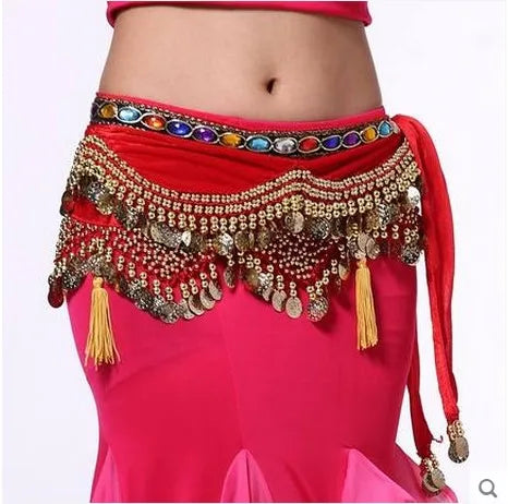 New style Belly dance costumes velvet lantern gold coins  belly dance hip scarf for women belly dancing belts