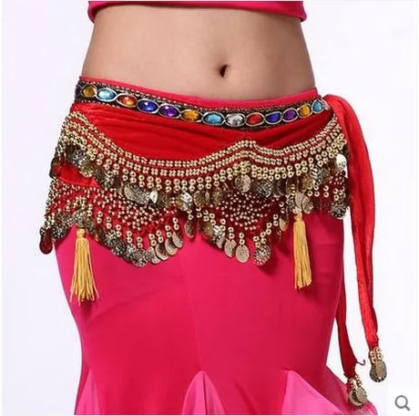 New style Belly dance costumes velvet lantern gold coins  belly dance hip scarf for women belly dancing belts