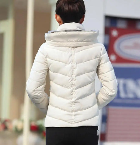 New women's cotton coat short outwear Standing collar zipper Jacket Drawstring slim  multicolor winter small tops warm handguard